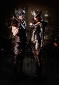 Falk Hentschel and Ciara Renee as Hawkman and Hawkgirl, respectively.