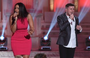 AMERICAN IDOL: Jordin Sparks and contestant Trent Harmon in the ““Showcase #4: Judges Vote” episode of AMERICAN IDOL airing Thursday, Feb. 18 (8:00-10:00 PM ET/PT) on FOX. © 2016 FOX Broadcasting Co. Cr: Ray Mickshaw / FOX.