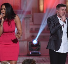 AMERICAN IDOL: Jordin Sparks and contestant Trent Harmon in the ““Showcase #4: Judges Vote” episode of AMERICAN IDOL airing Thursday, Feb. 18 (8:00-10:00 PM ET/PT) on FOX. © 2016 FOX Broadcasting Co. Cr: Ray Mickshaw / FOX.